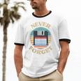 Never Forget Retro Diskette Nostalgia Vintage Unisex Cotton Ringer T-Shirt