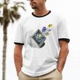 Frutiger Aero Aesthetic Tech Computer Aquarium Fishes Unisex Cotton Ringer T-Shirt