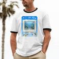 Frutiger Aero Aesthetic Tech Computer Aquarium Tarot Card Unisex Cotton Ringer T-Shirt