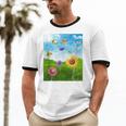 Frutiger Aero Aesthetic Tech Scenery Fishes Sunflower Unisex Cotton Ringer T-Shirt Frutiger Aero Aesthetic Tech Scenery Fishes Sunflower Unisex Cotton Ringer T-Shirt