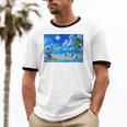 Frutiger Aero Beach Y2k Aesthetic Palm Tree Sand Ocean Premium Unisex Cotton Ringer T-Shirt