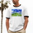 Frutiger Aero Dolphin Meadow Aesthetic Y2k 2000s Ironic Unisex Cotton Ringer T-Shirt