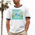 Frutiger Aero Y2k Aesthetic Palm Trees Cyber Beach World Unisex Cotton Ringer T-Shirt Frutiger Aero Y2k Aesthetic Palm Trees Cyber Beach World Unisex Cotton Ringer T-Shirt