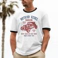 Hotrod Rebel Automotive Nostalgia Old Car Distressed Unisex Cotton Ringer T-Shirt