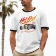 Hotrod Vintage Style Car Nostalgia Hotrod Distressed Premium Tri-Blend Unisex Cotton Ringer T-Shirt