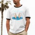 I'm Fine Drowning Thumbs Up Introvert Meme Humor Unisex Cotton Ringer T-Shirt