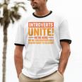 Introvert Antisocial Sarcasm Introverts Unite Anti Social Unisex Cotton Ringer T-Shirt