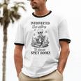 Introvert Read Spicy Books Lover Bookworm Skeleton Reading Unisex Cotton Ringer T-Shirt Introvert Read Spicy Books Lover Bookworm Skeleton Reading Unisex Cotton Ringer T-Shirt