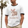 Introverted Rabbits Bunny Lover Rabbit Introvert Unisex Cotton Ringer T-Shirt