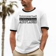 Introverted But Willing To Discuss Airplanes Aviation Unisex Cotton Ringer T-Shirt Introverted But Willing To Discuss Airplanes Aviation Unisex Cotton Ringer T-Shirt