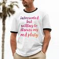 Introverted Willing To Discuss Red Platy Introvert Unisex Cotton Ringer T-Shirt