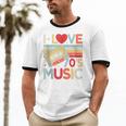 I Love 70's Music Retro Style Nostalgia Cassette 1970s Party Unisex Cotton Ringer T-Shirt