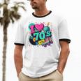 I Love The 70s Retro Cassette Roller Vinyl Disco Nostalgia Premium Tri-Blend Unisex Cotton Ringer T-Shirt