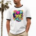 I Love The 70s Retro Cassette Roller Vinyl Nostalgia Vibes Unisex Cotton Ringer T-Shirt