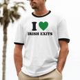 I Love Irish Exits St Patrick's Day Introvert Party Unisex Cotton Ringer T-Shirt I Love Irish Exits St Patrick's Day Introvert Party Unisex Cotton Ringer T-Shirt