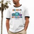 No Wi-Fi No Problem – Retro Dial Up Tech Nostalgia Unisex Cotton Ringer T-Shirt