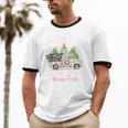 North Pole Tree Farm Merry Christmas Holiday Scene Nostalgia Unisex Cotton Ringer T-Shirt