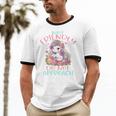 Not Friendly Do Not Approach Women & Girls Unicorn Cute Introvert & Humor Lovers For Women V-Neck Classic Fit Modern Short Sleeve Unisex Cotton Ringer T-Shirt
