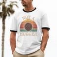Not A Hugger Retro Sea Urchin Sarcastic Introvert Unisex Cotton Ringer T-Shirt
