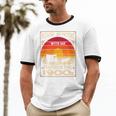 Please Be Patient I'm From The 1900s Sunset Vintage Wagon Premium Unisex Cotton Ringer T-Shirt