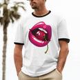 Rainbow Lips With a Cherry In The Mouth 80s Nostalgia Premium Tri-Blend Unisex Cotton Ringer T-Shirt Rainbow Lips With a Cherry In The Mouth 80s Nostalgia Premium Tri-Blend Unisex Cotton Ringer T-Shirt
