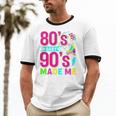 Retro 1980s 80's Baby 1990s 90's Made Me Nostalgia Vibes Premium Tri-Blend Unisex Cotton Ringer T-Shirt