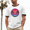 Retro 80s Synthwave Sunset & Palm Trees Retro Nostalgia 80s Unisex Cotton Ringer T-Shirt Retro 80s Synthwave Sunset & Palm Trees Retro Nostalgia 80s Unisex Cotton Ringer T-Shirt