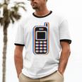 Retro Cell Vintage Mobile Phone 90s Nostalgia Vaporwave Fun Unisex Cotton Ringer T-Shirt