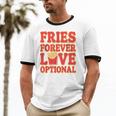 Retro Fast Food Nostalgia Vintage Diner Fries Shakes Burgers Unisex Cotton Ringer T-Shirt