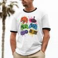 Retro Gamer Controller 80s 90s Video Game Arcade Nostalgia Unisex Cotton Ringer T-Shirt