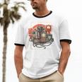 Retro Tech Stack 80s 90s Nostalgia Analog TV Cameras Unisex Cotton Ringer T-Shirt