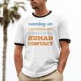Running On Cartography Social Introvert Humor Vintage Unisex Cotton Ringer T-Shirt