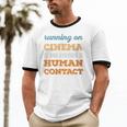 Running On Cinema Social Introvert Humor Vintage Unisex Cotton Ringer T-Shirt