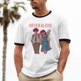 Running Together Always Connected Anime Nostalgia Message Unisex Cotton Ringer T-Shirt