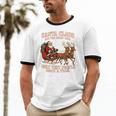 Santa Has The Right Idea Introvert Christmas Unisex Cotton Ringer T-Shirt Santa Has The Right Idea Introvert Christmas Unisex Cotton Ringer T-Shirt
