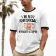 Sarcasm Cat Sarcastic Introvert Antisocial Cat Lover Unisex Cotton Ringer T-Shirt