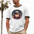 Serene Music Enthusiast With Headphones Introvert Cute Boy Unisex Cotton Ringer T-Shirt