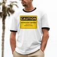 A Simple Yellow Warning Sign For Introvert Unisex Cotton Ringer T-Shirt A Simple Yellow Warning Sign For Introvert Unisex Cotton Ringer T-Shirt