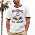 Socializing Was a Mistake Prairie Dog Introverts Humor Unisex Cotton Ringer T-Shirt