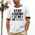 Stop Looking At Me I’m Hiding Sarcastic Introvert Joke Unisex Cotton Ringer T-Shirt Stop Looking At Me I’m Hiding Sarcastic Introvert Joke Unisex Cotton Ringer T-Shirt