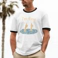 Two Thumbs Up I'm Fine Sarcastic Meme Introvert Humor Unisex Cotton Ringer T-Shirt