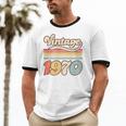 Vintage 1970 Birthday Retro Style 70's Born Nostalgia Outfit Premium Tri-Blend Unisex Cotton Ringer T-Shirt
