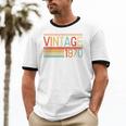 Vintage 1970 Birthday Retro Style 70's Born Nostalgia Party Premium Tri-Blend Unisex Cotton Ringer T-Shirt