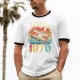 Vintage 1970 Retro Cassette Tape 70s Born Nostalgia Birthday Unisex Cotton Ringer T-Shirt