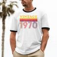 Vintage 1970 Retro Style 70's Born Nostalgia Vibes Birthday Unisex Cotton Ringer T-Shirt