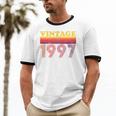Vintage 1997 Retro Style 90's Born Nostalgia Vibes Birthday Premium Tri-Blend Unisex Cotton Ringer T-Shirt