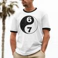 Vintage 6 7 Yin Yang Namaste Six Seven Nostalgia Unisex Cotton Ringer T-Shirt