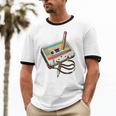Vintage Cassette Tape And Pencil Nostalgia Party 70s 80s 90s Premium Unisex Cotton Ringer T-Shirt