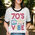70s Retro Style Roller Skate Cassette Music Nostalgia Unisex Cotton Ringer T-Shirt