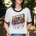 80s 90s Retro Party Costume Nostalgia Cassette Unisex Cotton Ringer T-Shirt